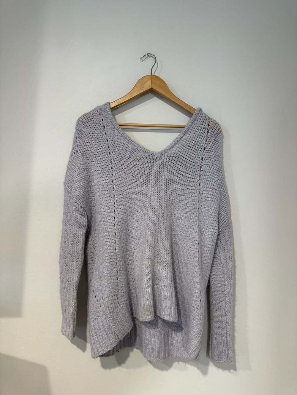 Light Purple Hooded Knit Sweater